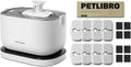 Bundle of PETLIBRO Cat Water Fountain with 8 Packs Pet Fountain Filters & Sponges, 2.5L/84oz Dockstream Water Fountains for Cats Indoor, Cat Fountain with Stainless Steel Tray,