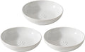 Havniva Ceramic Wide Whisker Friendly Cat Dishes, Set of 3 Ceramic Cat Bowls with Paw Print, Anti-Slip Indoor Kitten Feeding Food& Water Dish to Prevent Whisker Fatigue(3 Pcs, White)