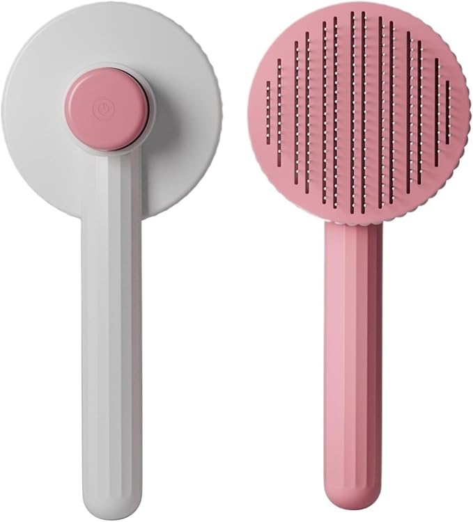 Pet Grooming Comb Steel pin Comb Golden Retriever Teddy pet Supplies pin Comb Dog cat Hair Brush(Candy Comb-Pink)