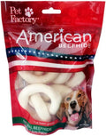 Pet Factory American Beefhide 3-3.5" Pretzels Dog Chew Treats - Natural Flavor, 4 Count/1 Pack