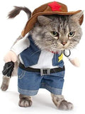 Halloween Cat Cowboy Costume Hat Funny Costume for Cats & Small Dogs- XL