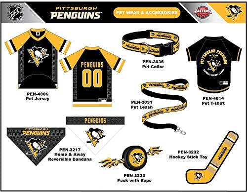 Pets First NHL Pittsburgh Penguins Jersey for Dogs & Cats, Large. - Let Your Pet be a Real NHL Fan!