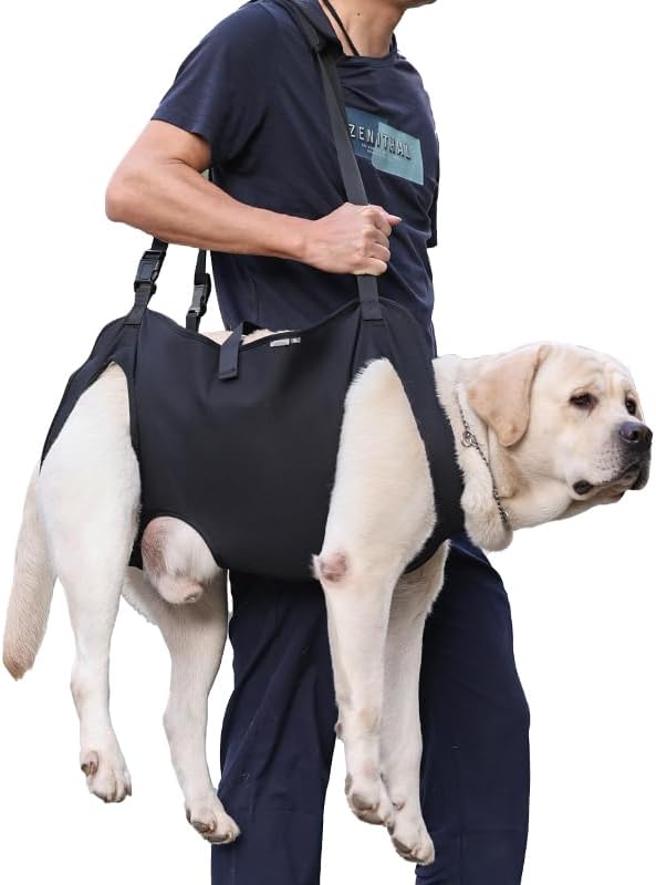 Dog Lift Harness,Full Body Dog Sling Carrier with Handle,Total Body Support for Dogs,Pet Dog Leg Support Sling Adjustable Retractable Breathable Lift Harness (XL)