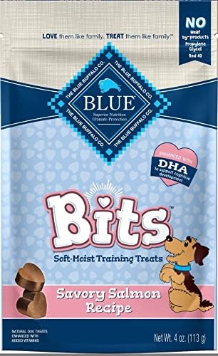 (6 Pack ) blue-buffalo Blue Bits Treats Dog Pouches, 4 Flavors ( 2 Tasty Chicken, 2 Tender Beef ,1 Savory Salmon, 1 Tempting Turkey), 4 Oz…