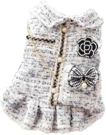 Designer Dog Dress for Small Dogs Puppy Teacup | Cute Stylish Pet Outfit – Luxury Puppy Clothes for French Bulldog, Chihuahua, Dachshund, Maltese, Yorkie, Cats – Fashion Apparel