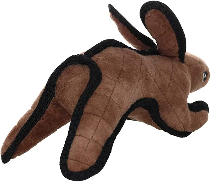 TUFFY - World's Tuffest Soft Dog Toy -Barnyard- Multiple Layers. Made Durable, Strong & Tough. Interactive Play (Tug, Toss & Fetch). Machine Washable & Floats. (Brown Rabbit, Large 2 Pack)