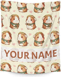 Personalized Guinea Pig Blanket with Name - Soft, Fuzzy & Warm - 40"x50" Small Blanket for Couch, Sofa - Yellow Cute Throw Gifts for Adults, Kids
