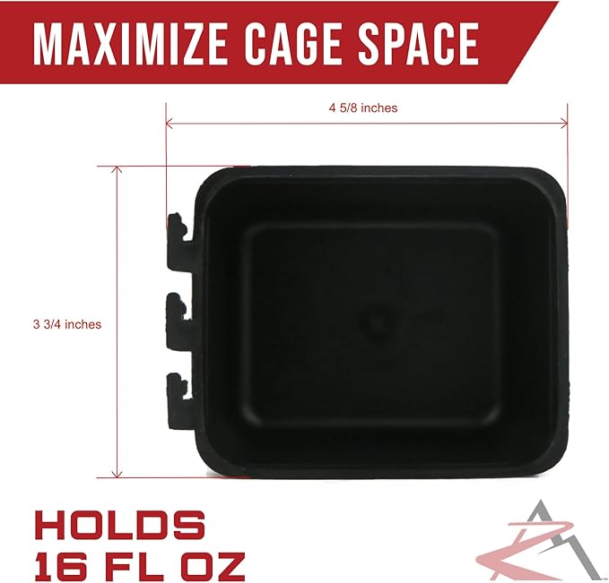 The ROP Shop 20-Pack - 16oz Black Cage Cup for Feed/Water for Poultry Ducks, Birds, Hamsters