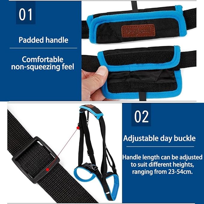 Rear Leg Lift Harness for Dogs—Hip Support Sling with Adjustable Straps, Quick-Release Buckle & Anti-Slip Hook (L/XL), Helps Senior Dogs Climb Stairs, Walk & Get in Cars(S)