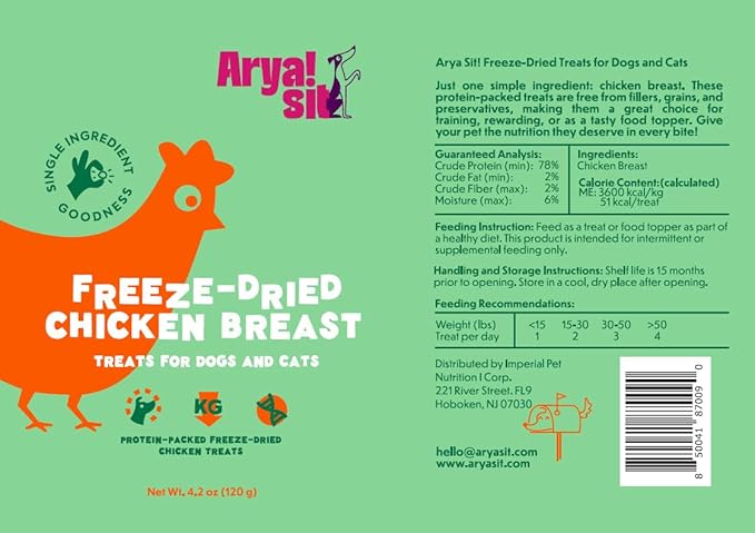 Freeze-Dried Single Ingredient Treats (Chicken Breast) for Dogs and Cats - Lean Protein · Grain‑Free & Low‑Calorie · Great for Sensitive Tummies & Weight Control