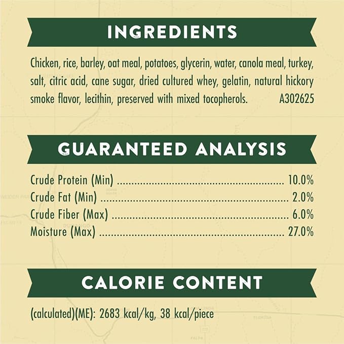 Zukes Adventure Sticks Chicken and Turkey Dog Treats, Natural Dog Treat Sticks - 6 oz. Pouch
