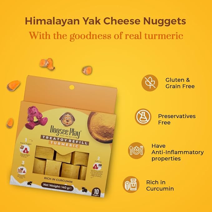 Dogsee Treatoy Yeti Toy Refill Pack (Turmeric - 10 Pcs)