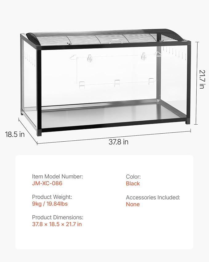VEVOR Hamster Cage, 360 Viewing Transparent Hamster Habitats, Small Animal Cage