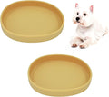 Silicone Cat Dog Bowls, Non Slip Dog Food Cat Feeding Plates, Pet Drinking Bowl for Dry and Wet Food, 10 OZ/330ML Water Bowl for Small Pets 2PCS (Yellow)