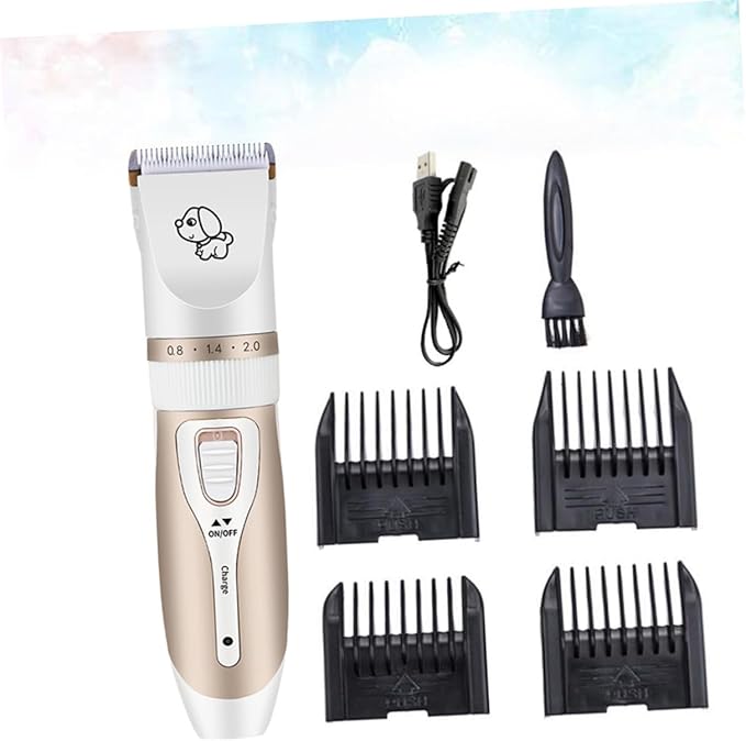 Sosoport Pet Hair Clipper Dog Grooming Tool Safe Head Design Noiseless for Dogs Cats Rabbits Set