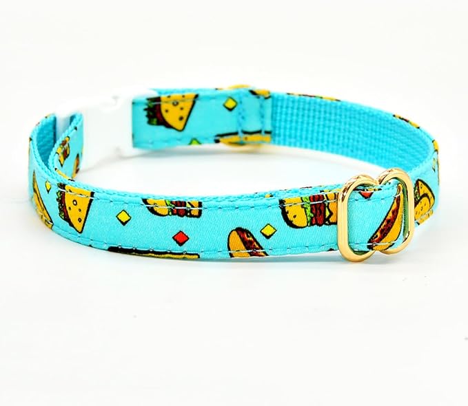 Taco Cat Collar Bow Tie Breakaway Collar, Wedding/Birthday Cat Accessories, Adjustable Bowtie, Removable Jingle Bell