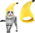 Vehomy Pet Halloween Banana Hat - Soft, Lightweight Plush Material, Adjustable Size for Cats & Small Dogs, Yellow