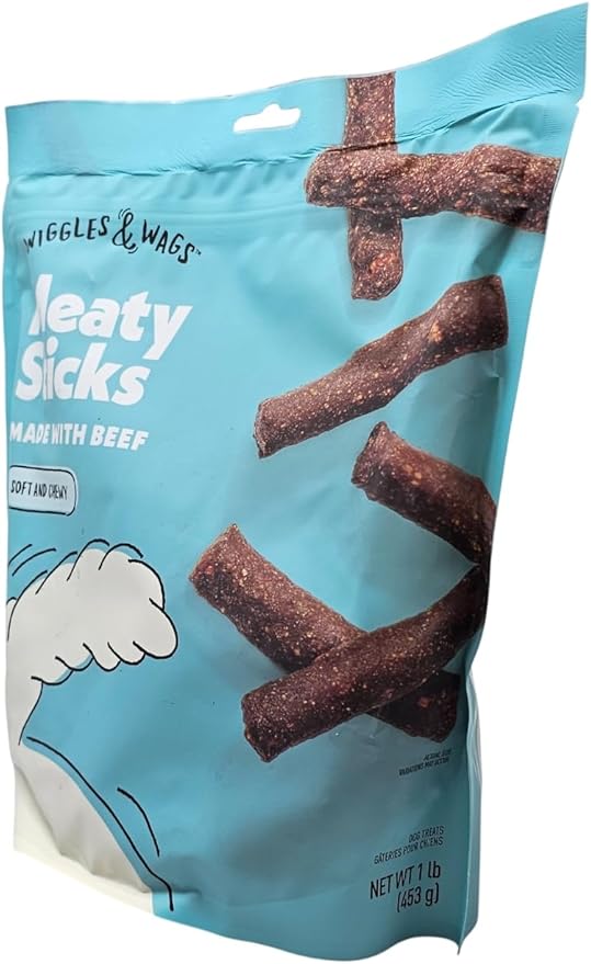 Wiggles & Wags Beef Meaty Sticks Dog Treats, 1 Pound Bag