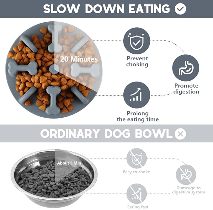 Soft Silicone Anti-Choking Puzzle Slow Feeder Insert, Anti-Slip for Dog Bowls