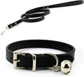 Metal Buckle Pet Collar and Leash Set with Bell Suit for Cats or Puppy Dogs White/Black/Red/Pink/Blue/Brown (S (Collar + Leash), Black)