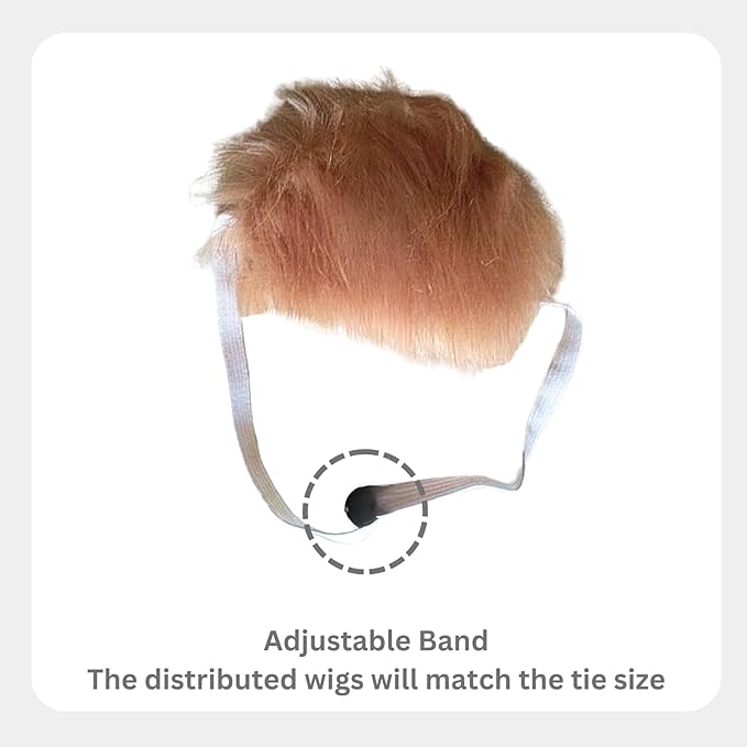 Pet Cat/Dog Blonde Wig with Tie - Iconic and Playful Toupee Hat, Cosplay Dress Up Clothing Costume Halloween Accessories (Red&Blue, L)
