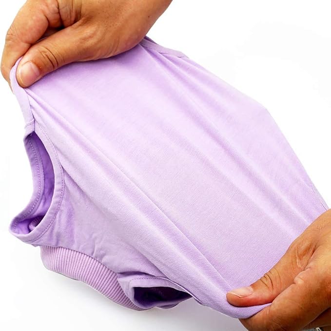 kzrfojy Cat Surgery Recovery Suit Cat Onesie for Cats After Surgery Spay Surgical Abdominal Wound Skin Diseases E-Collar Alternative Wear (Pruple-M)