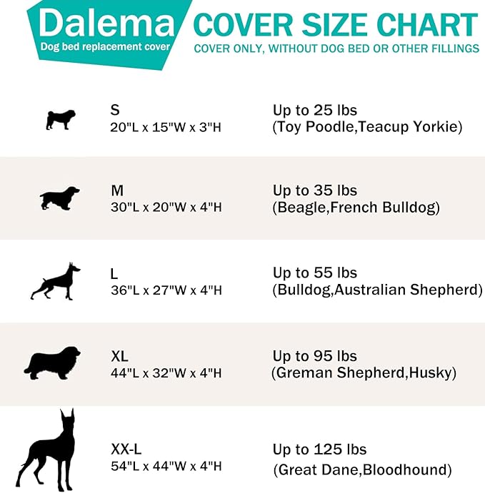Dog Bed Cover,Waterproof Tough Plastic DIY Pet Bed Cover,Non Stick Hair Easy to Clean Rectangular Fillable Dog Bed Covers with Zipper(Dark Grey,54" L x 44" W x 4" Th,Cover Only)