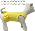 Pet Clothes Small Dog Clothing Blank Color Sport Dress T-Shirts Tee Dresses Tanks Top for Small Size Female Dogs Summer Spring Pet Costumes 100% Cotton (S, Yellow)