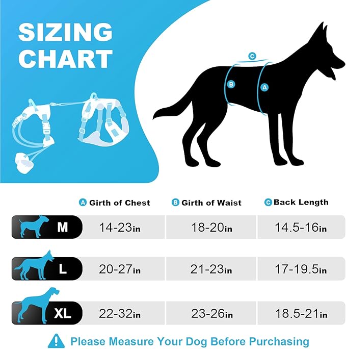 Dog Lift Harness, Dog Lift Sling Carrier with Handle & Shoulder Sling, Support Harness for Rear Back Legs Helps,Disabled,Arthritis,Joint Injuries,Paralysis Up Stairs（Blue,Extra Large）