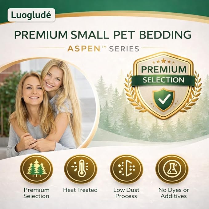 35oz Natural Aspen Wood Pet Bedding – Low Dust, Odor Control & Ultra Absorbent Shavings for Hamsters, Parrots, Guinea Pigs & Small Animals