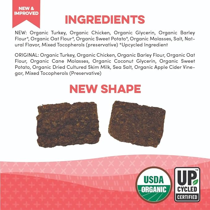 Organic Dog Treats, Turkey Sweet Potato, 4 Ounces, USDA Organic, Made in USA, for All Breeds and Ages, Training