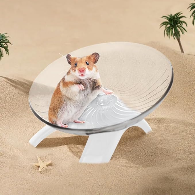 Silent Hamster Wheel,Small Pets Exercise Wheel Hermit Crab Spinner Exercise Running Wheels for Gerbil Ferret Chinchilla and Dwarf Hamster(5.12 inch,Color:White)
