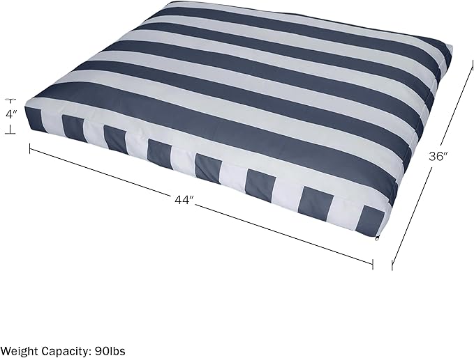 Dog Bed - Indoor/Outdoor Pet Bed with Removable Washable Cover and Non-Slip Bottom - 44in Large Pet Mat for Dogs up to 90lbs - Water-Resistant Dog Mat by PETMAKER (Navy)