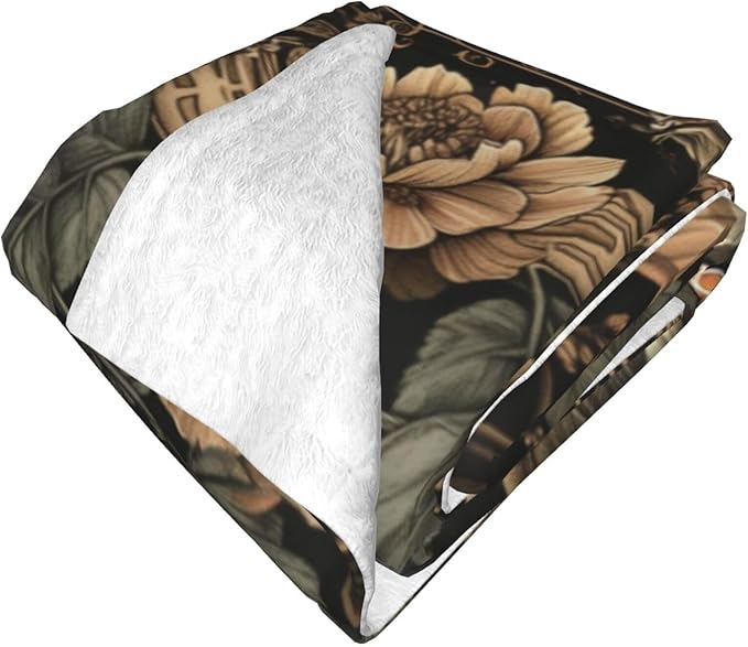 Moth Skull Blanket Gifts for Women Men Adults Gothic Lovers, Goth Plush Fleece Throw Blankets, Cozy Soft Warm Bedding Decor for Sofa Living Room Travel 60"x80"