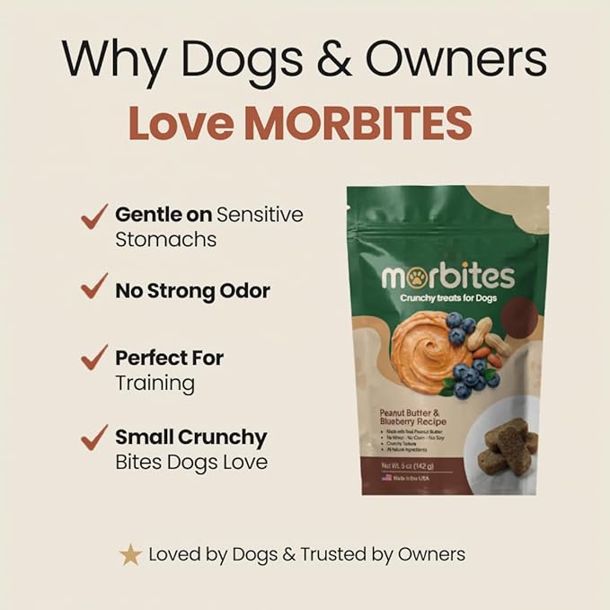 Dog Training Treats - Peanut Butter & Blueberry, Crunchy Oven-Baked, All Natural, Small Bites for Sensitive Stomachs, Made in USA, 5 oz