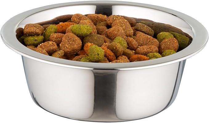 IRIS USA 16 oz Stainless Steel Cat Bowls for Food & Water, Durable, Easy to Clean, Perfect for Cats and Kittens, 5 Pack