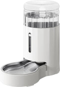 CZPET Dog Water Bowl Dispenser 7L, Wider Mouth & Upgraded Brush for Easy Cleaning Automatic Cat Gravity Refilling Waterer with Removable Stainless Steel Bowl, Large Drinking Area for Multi-Pet (White)