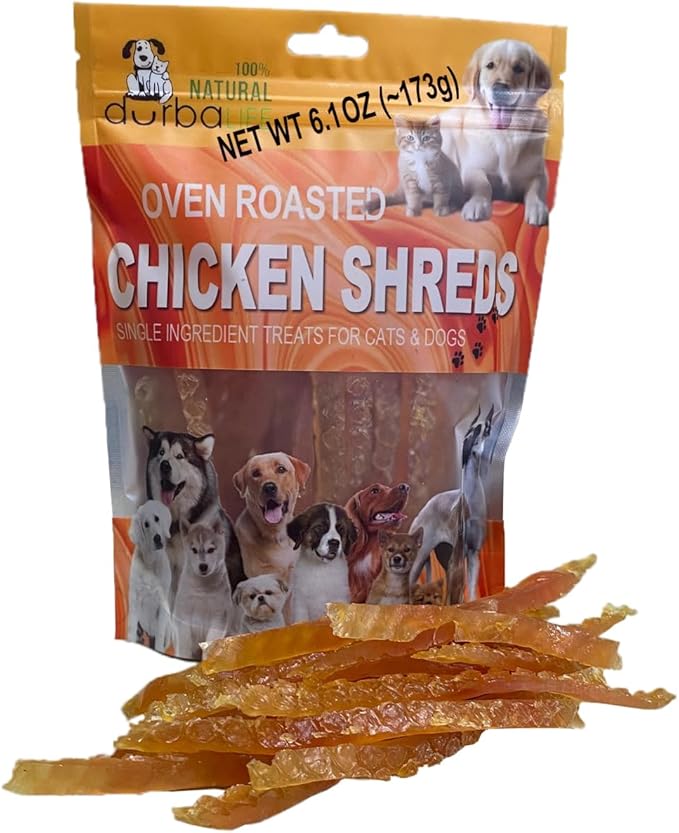 Oven Roasted Single Ingredient Treats for Dogs & Cats | Easy Chew (6.0 oz, Soft Chicken Shreds (Crystal))