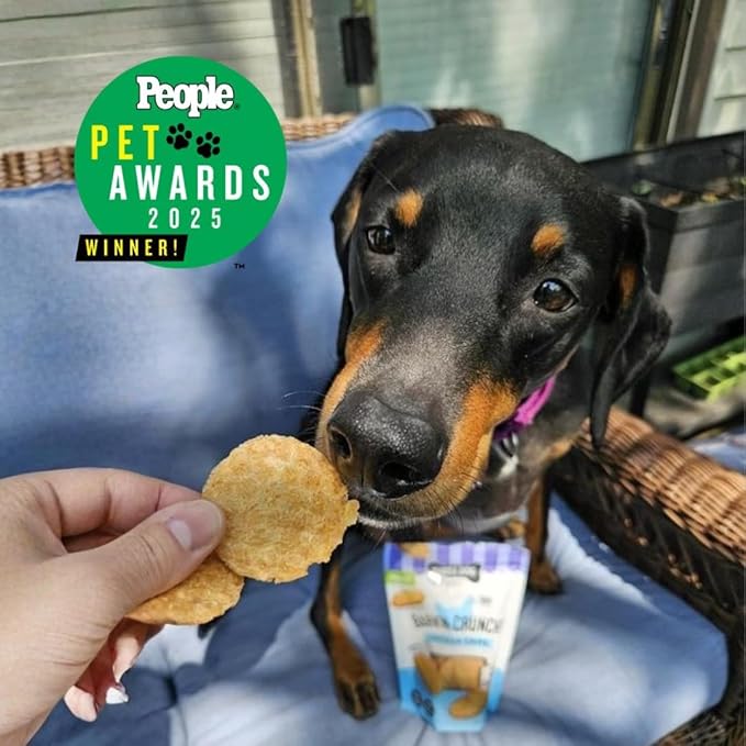 Three Dog Bakery Bark'N Crunch! Chicken Chips with 100% Real Chicken - 4 oz - Crunchy Treats for Dogs - High Protein Dog Snacks - Grain Free, No Corn or Soy, Single Ingredient Treats