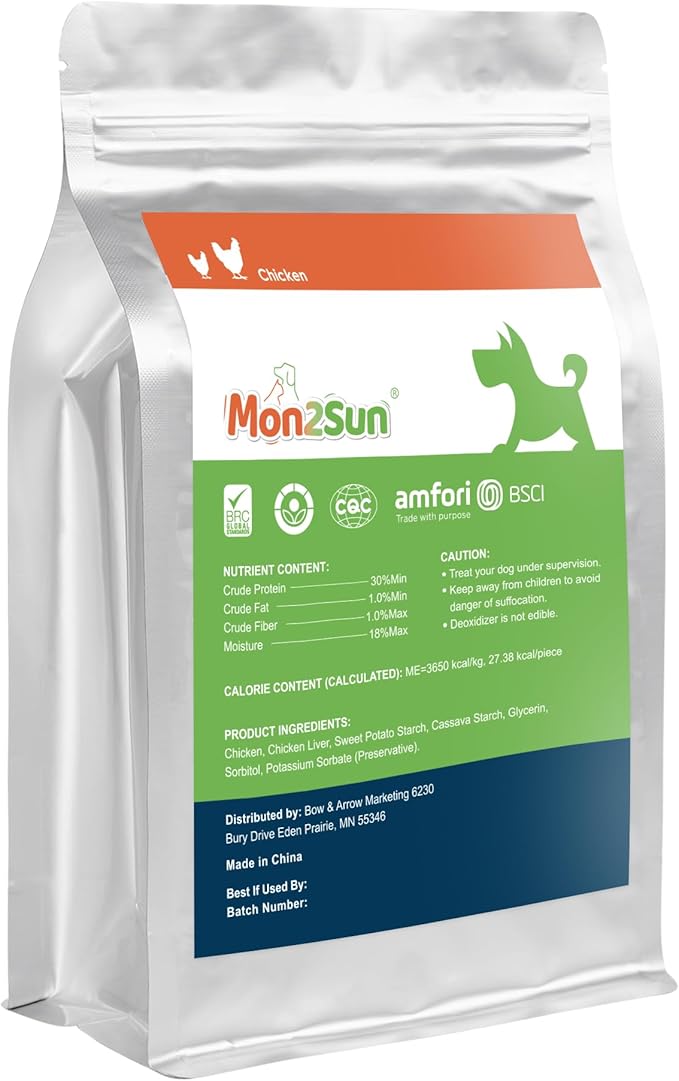 MON2SUN Dog Jerky Treats, 5 Inch Chicken Sticks (Chicken Liver Flavor) Rawhide Free Training Treats for Small Dogs, Soft and Healthy Snacks, 10.58oz (40 Count-Pack of 1)