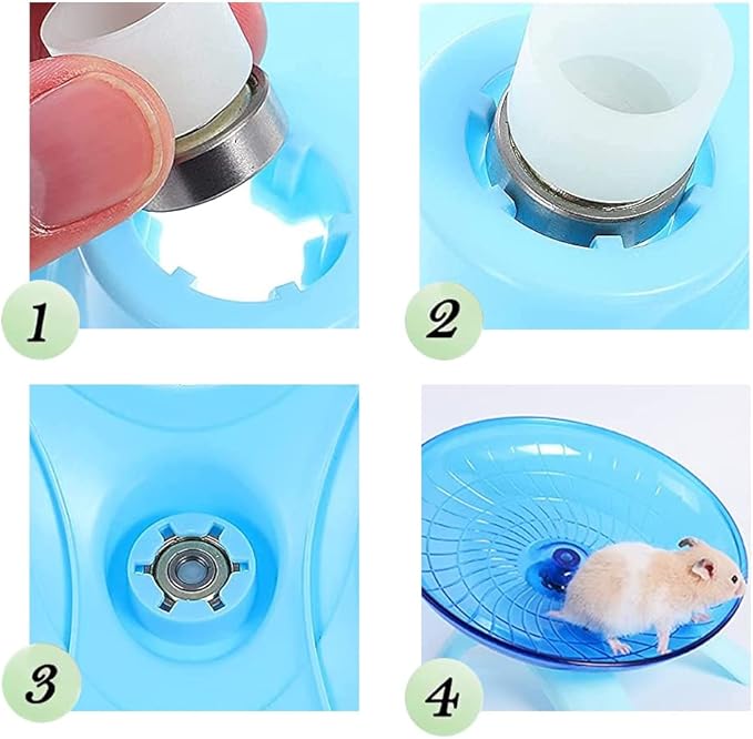 Plastic Hamster Wheel - Silent Running Exercise Wheel for Syrian Hamster, Hedgehog, Gerbils, Mice, Guinea Pig, Chinchilla, Small Animals, Pets, 7 Inch