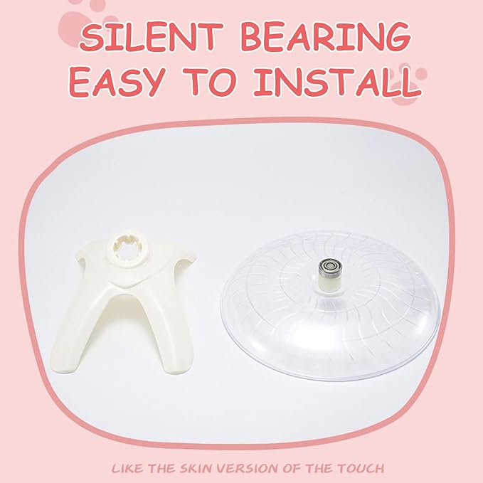 Hamster Flying Saucer Silent Running Wheel, 7 Inch, Suitable for Guinea Pigs, Hamsters, Hedgehogs and Other Small Animals to Ensure Safe Exercise (White)