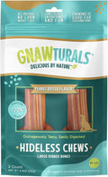Rawhide Free Dog Chews | Ribbed Bones | for Large - Extra Large Dogs | Pumpkin, Psyllium Husk and Chicory Root for Easy Digestion and Overall Gut Health (2 Bones, Peanut Butter)