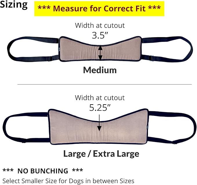 Easy Lift Dog Support Sling, Rear Hind Leg Harness for Injured & Senior Dogs, or Surgery Recovery & Rehabilitation, Padded for Comfort, Ergonomic Design, Machine Wash & Dry (Large/Extra Large)
