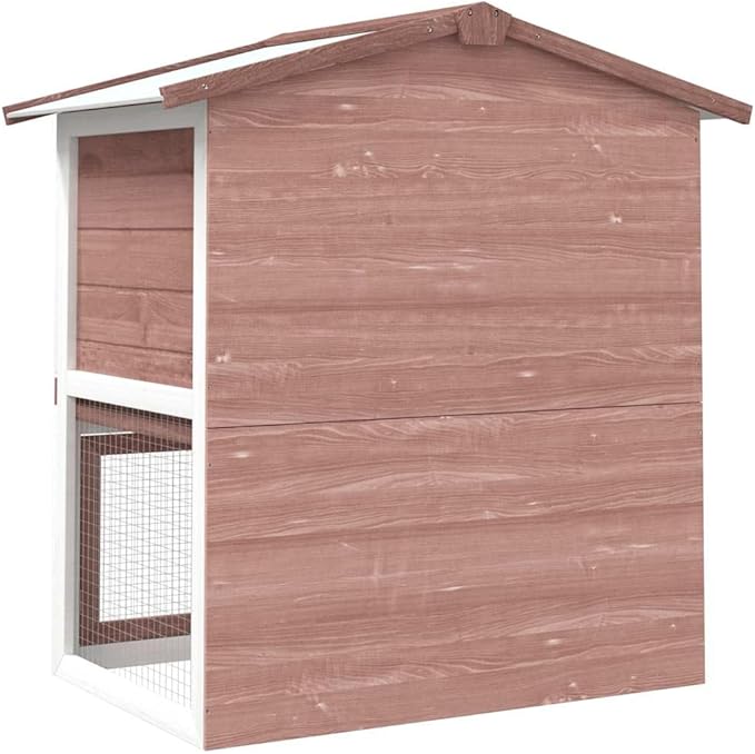 Solid Pine Wood Rabbit Hutch Outdoor Brown Rectangular Large Cage for Rabbits Bunny Hutch with Weatherproof Design Escape-Proof Latches Easy Assembly 37x37x38.6 Inch