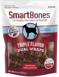 SmartBones Triple Flavor Dual Wraps, 1 Count (Pack of 8)