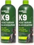 LIQUIDHEALTH Pets K9 Vegetarian Liquid Glucosamine Juice for All Dogs Canines with Chondroitin, MSM, Omega 3, Antioxidants, Hyaluronic Acid - Dog Vitamin Oil for Hip & Joint Health - USA Made (2 Pack)