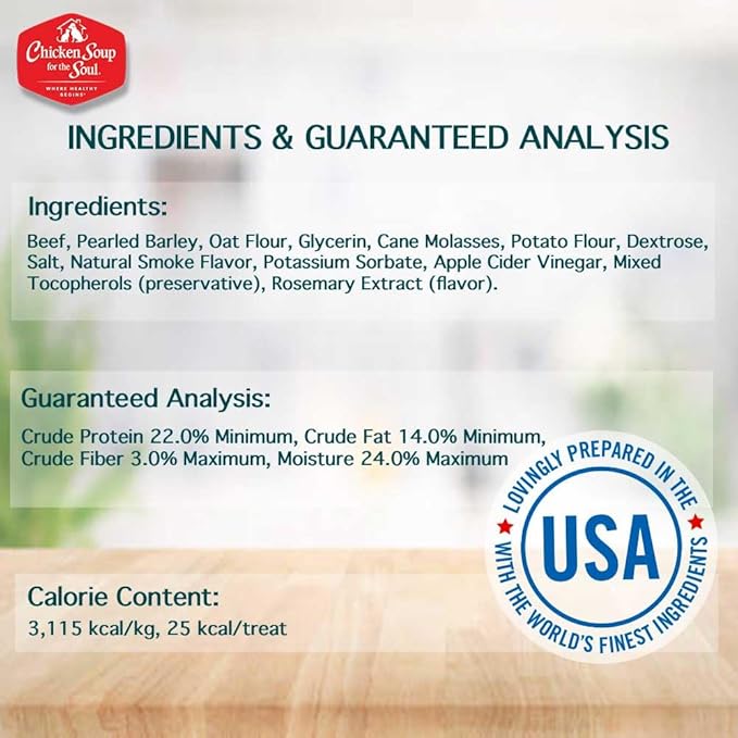 Chicken Soup for The Soul All Natural Premium Savory Sticks Soft & Chewy Dog Treats, Real Beef First Ingredient, No by-Products, Artificial Colors, Flavors or Preservatives, Beef, 5oz