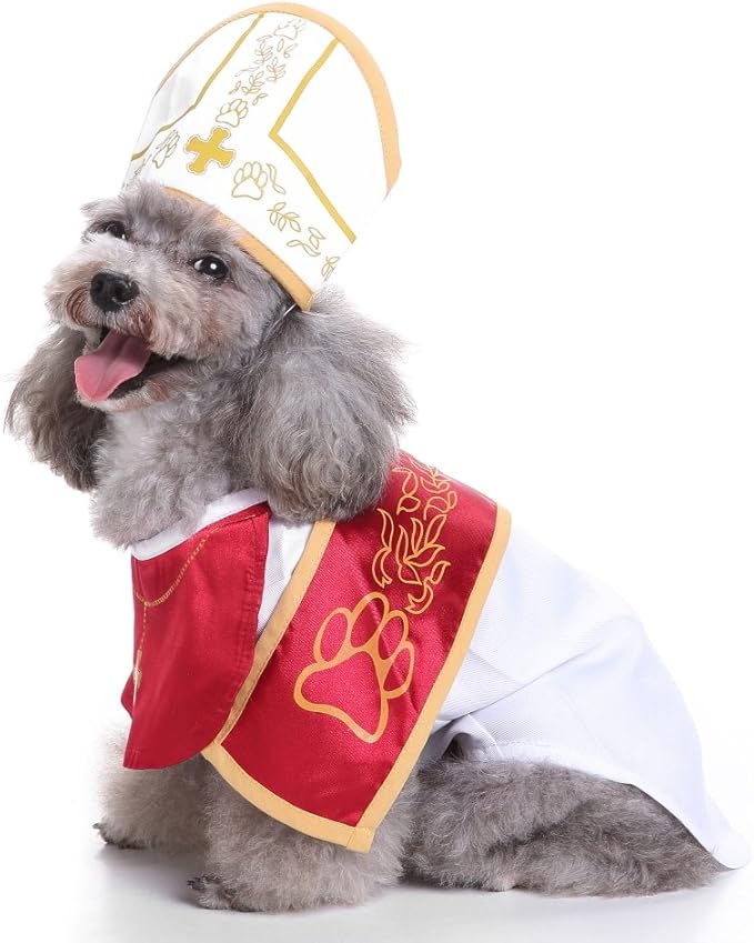 Puppy King Costume Halloween Christmas Funny Party Cosplay Clothes for Cat, Small Dog