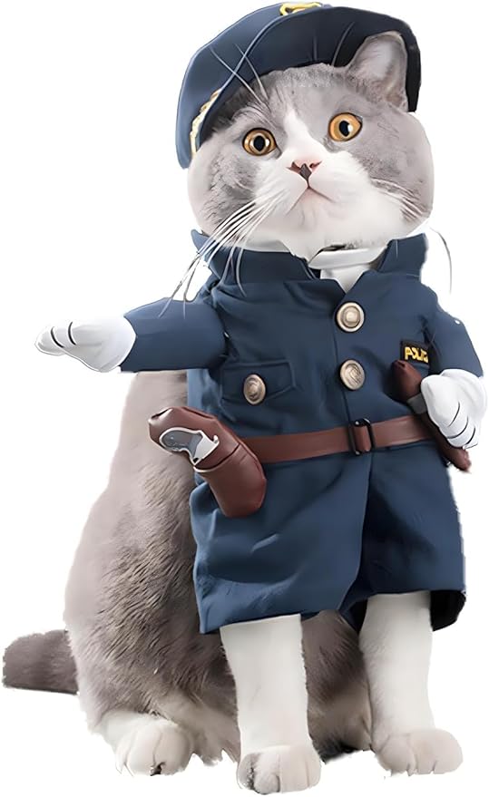 NACOCO Halloween Pet Policeman Costume - Dog and Cat Funny Clothes Outfit Apparel for Small Medium and Large Dogs(Navy Blue, L